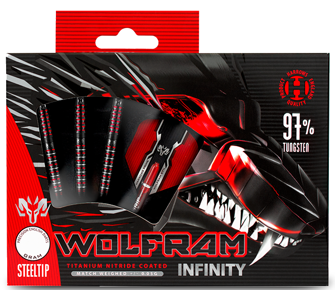 Šipky Harrows - STEELTIP WOLFRAM INFINITY T97%  23 gram