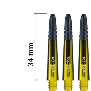7025-106 Násadky na šipky Winmau Vecta krátké žluté 34 mm