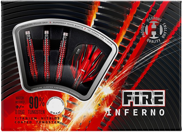 Šipky Harrows - STEELTIPFIRE INFERNO T90%  23 gram