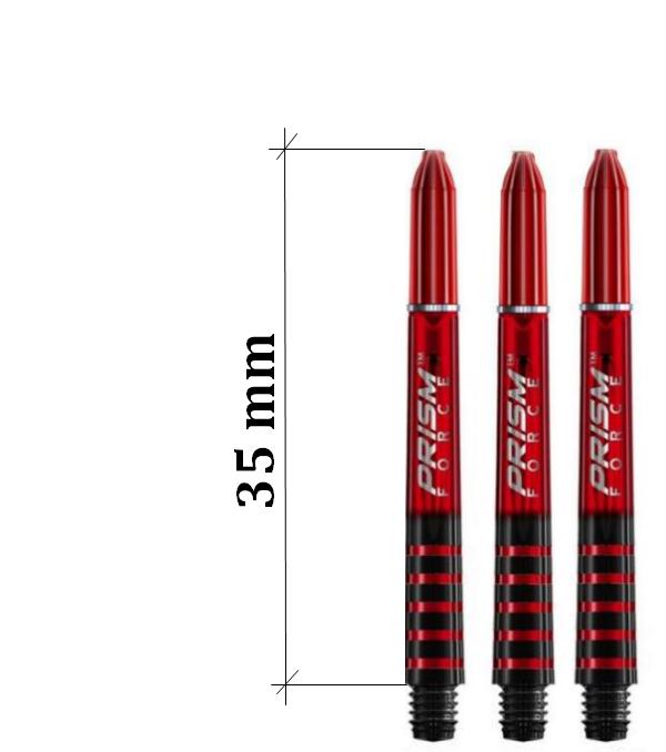 7020-104 Násadky na šipky Winmau Prysm krátké červené 35 mm