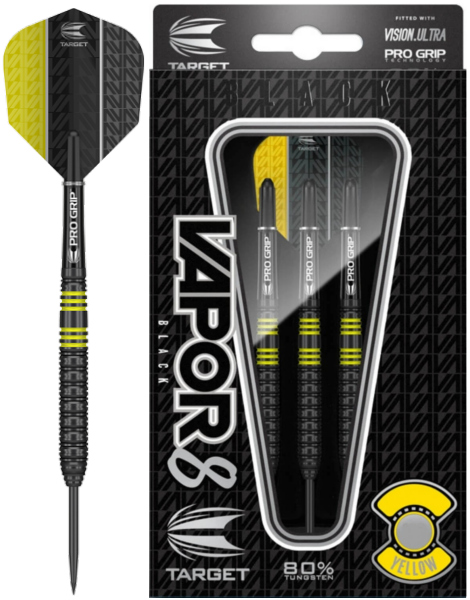 Šipky Target - 100453 VAPOR8 BLACK-YELLOW T 90% 22 gram