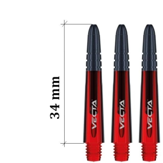 Násadky na šipky Winmau Vecta krátké červené 34 mm